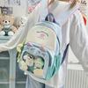 Cat Pattern Itabag Nylon Student Backpack With Clear Design And Padded Straps For Middle School Students