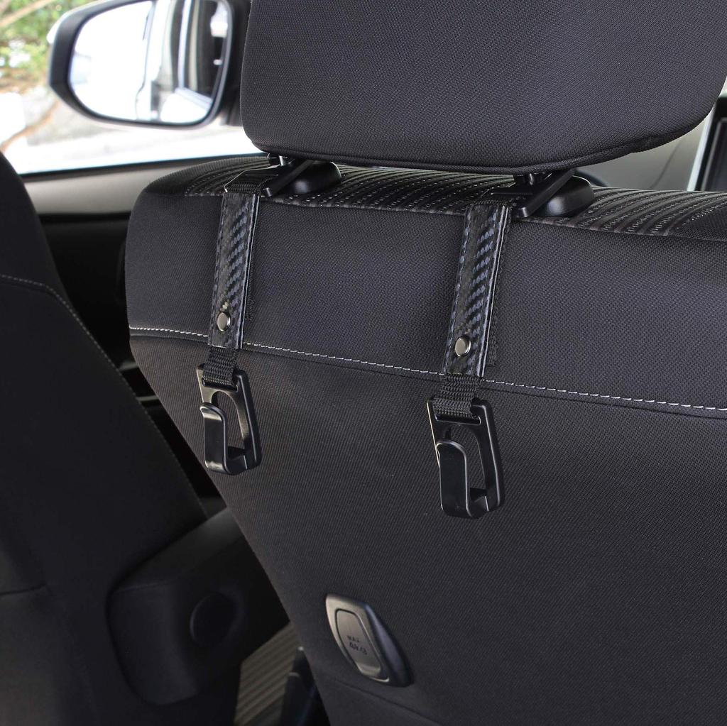 Napolex JK-104 Car Utility Hooks, Genuine Leather Feel, Luggage Hooks, Set of 2, Belt