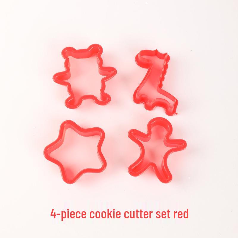 8-Piece Cartoon Christmas Cookie Cutter Set for Kids - Thickened Plastic Baking Molds