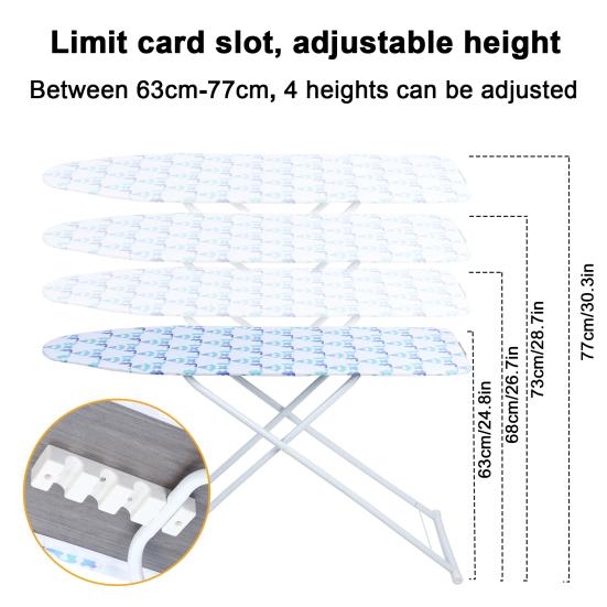 Ironing Board, Full-Size Foldable Ironing Board, Foldable Household Ironing Board, Extended Ironing Board Outside with Heat-Resistant Cover, 42 Inch