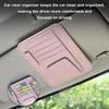 2PCS Small Leather Car Sun Visor Organizer, Multifunctional Auto Visor Document Holder with Sunglasses Clip, Universal Car Interior Organizer for