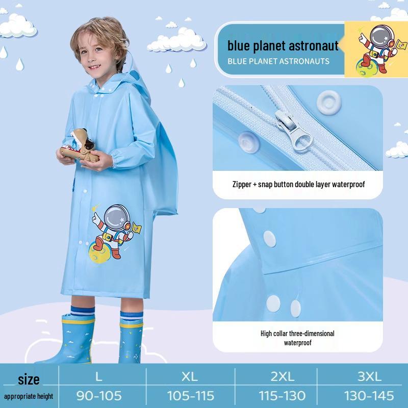 

XXXL Children s One-Piece Raincoat with Backpack Space for 8-Year-Old Students