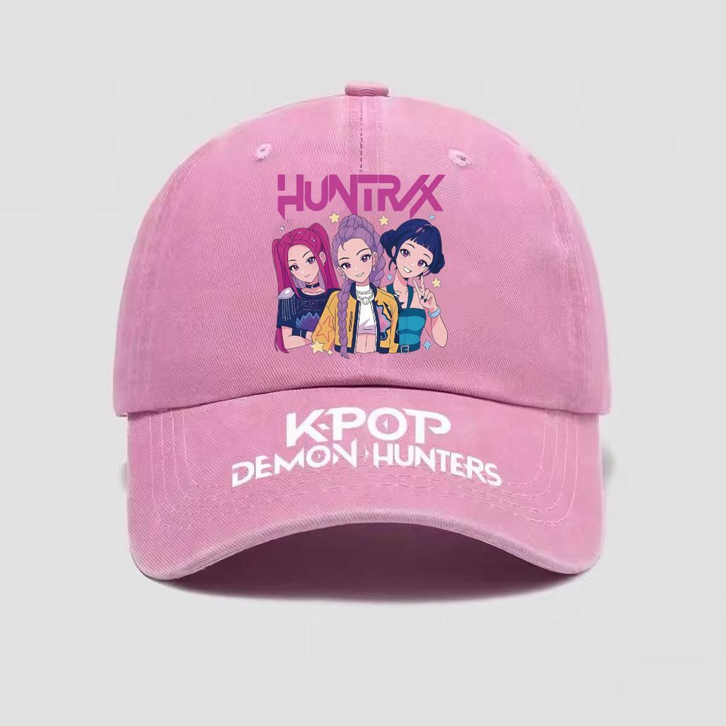 Demon Hunter Girls' Printed Baseball Cap, Retro Baseball Cap, Casual Cotton Sports Washed Cap