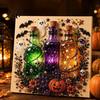 Handmade Wall Hanging Pictures Halloween Faux Pearl Art Kit Pumpkin Ghost DIY Painting Kit 3D Bead Craft Set for Adults Jewelry Crafting