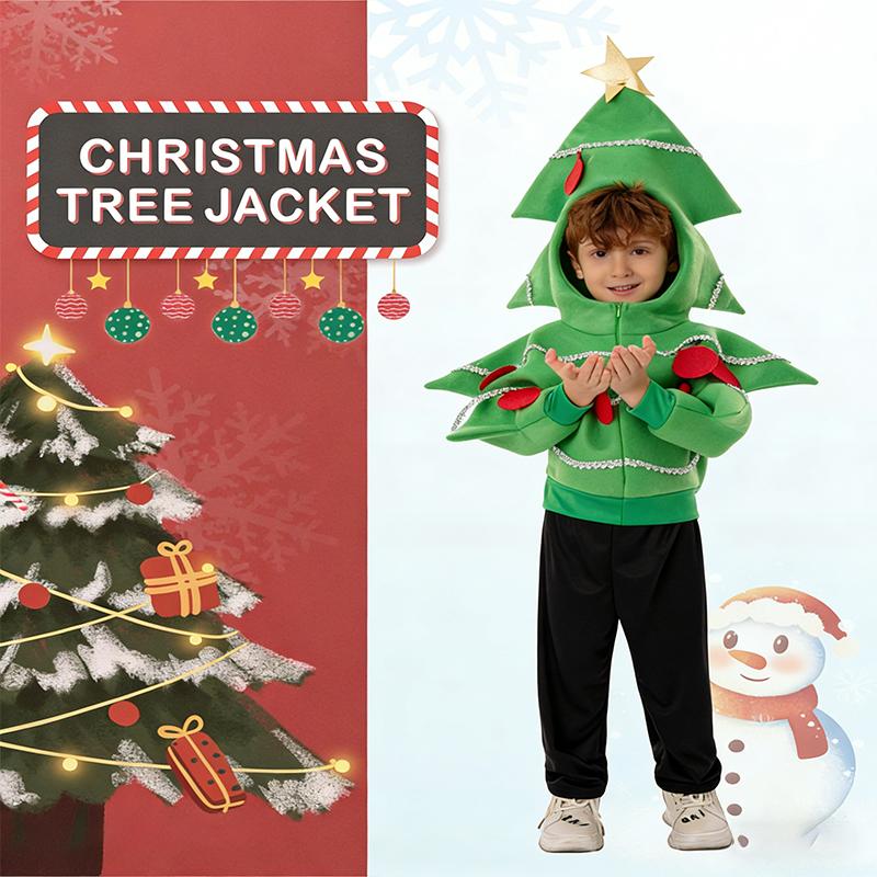 Kids Christmas Tree Cosplay Costume, Children’s Party Activity Dress-Up Outfit