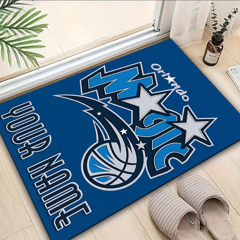 Custom Name Rug Orlando Basketball Area Rug Suitable for Indoor And Outdoor,Carpets for Homes, Offices,Living Rooms,Home Decor,Christmas Gift