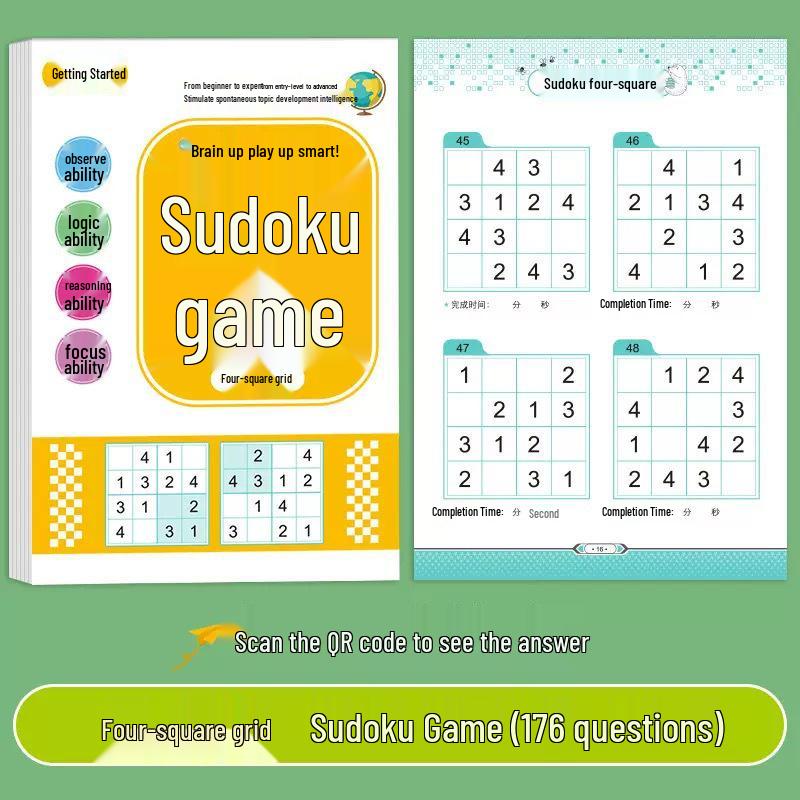 Kids' Sudoku: Beginner Math Puzzle Game with 4, 6, and 9 Grids for Elementary Thinking Training