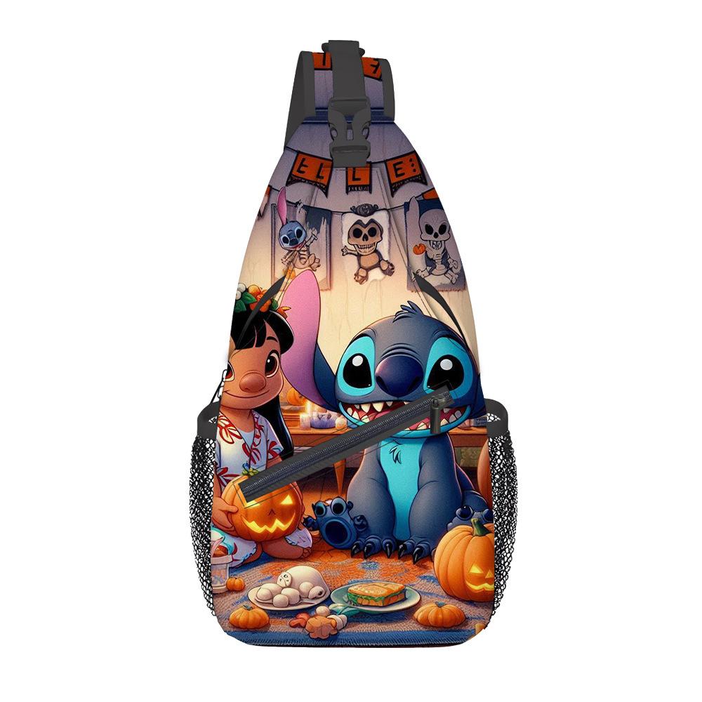 Breast Bag Women'S Fashion Oxford Cloth Cartoon Shoulder Messenger Bag Large Capacity Cycling Breast Bag
