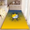 Yellow-Blue Palmas Logo Carpet suitable as a non-slip mat for the living room or bedroom sofa