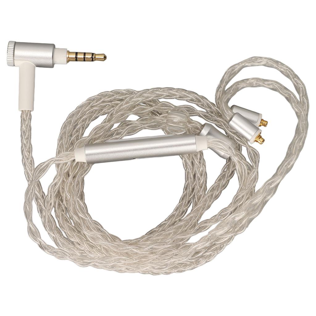 Kopfhörer-Upgrade-Kabel 8-adrig versilbert MMCX Ersatz-Kopfhörerkabel mit Mikrofon für SE846 SE535 SE215 SE315 SE425