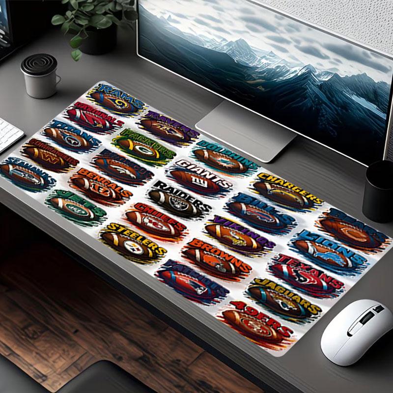 NFL Print Mouse Pad, for Keyboard Pad Laptop PC Mat for Office Home Use, Desk Decor, Perfect Birthday Gift for Gamers