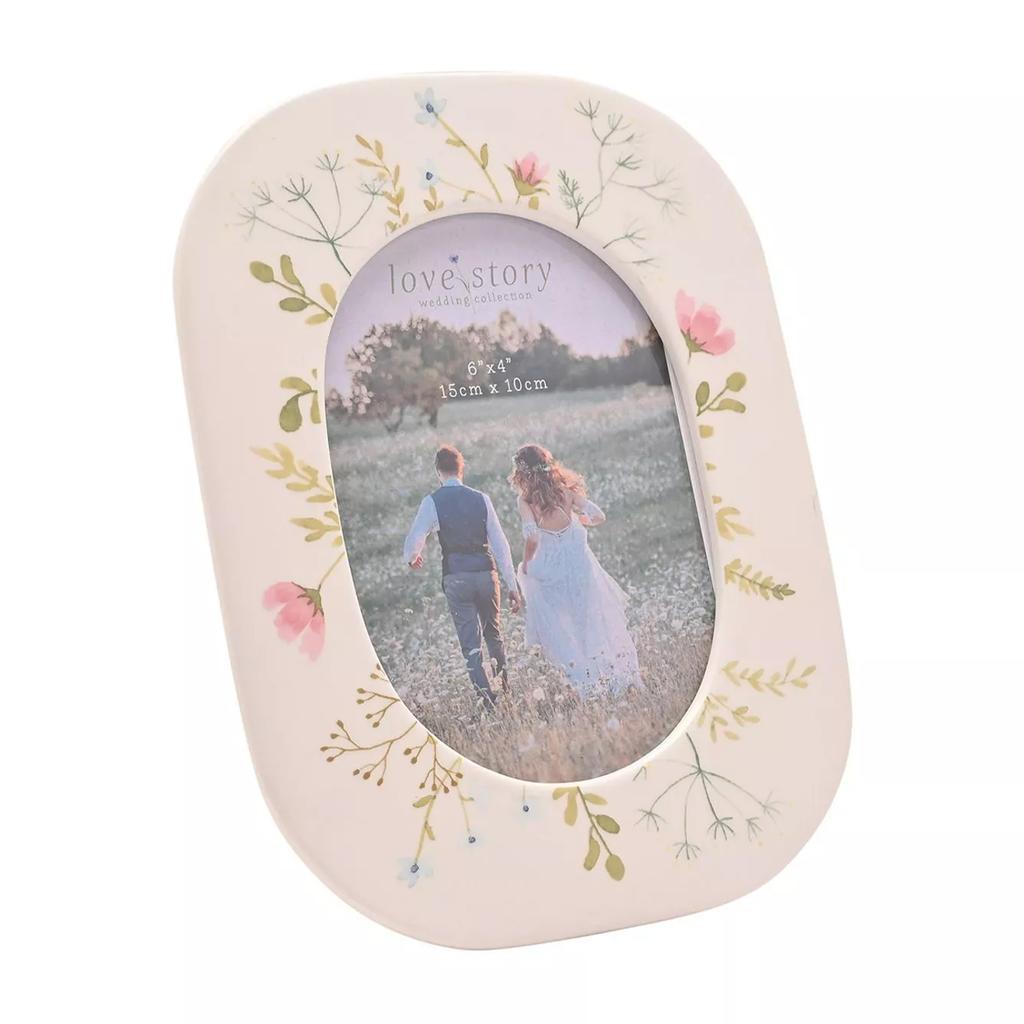Celebrations Love Story Ceramic Oval Single Photo Frame