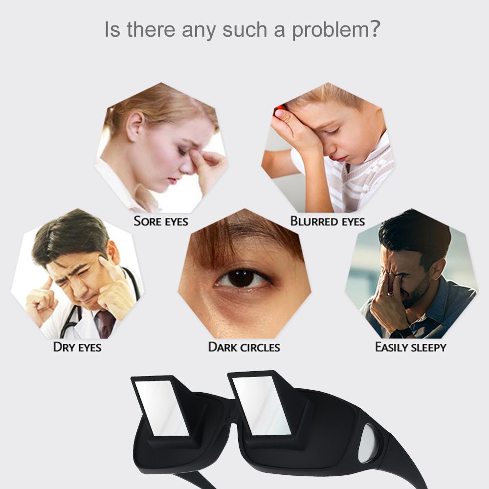 Lazy Horizontal Glasses Bed Reading Prismatic Periscope Glasses Creative Lying Down Watching TV Glasses HD Readers Glasses