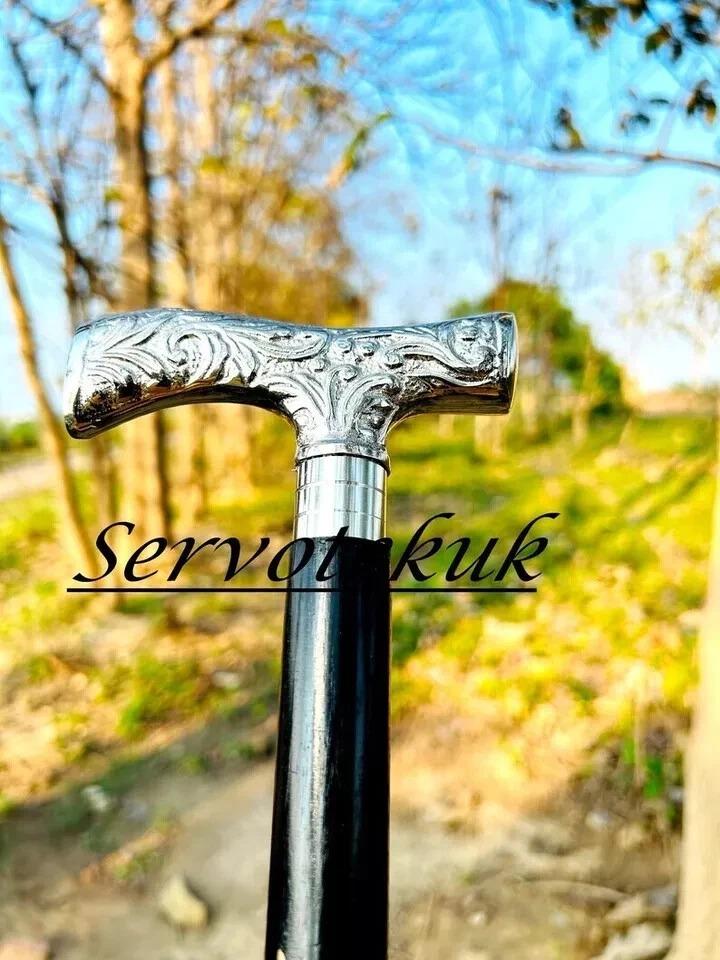 Victorian silver Handle Walking Stick for the Distinguished Gentleman