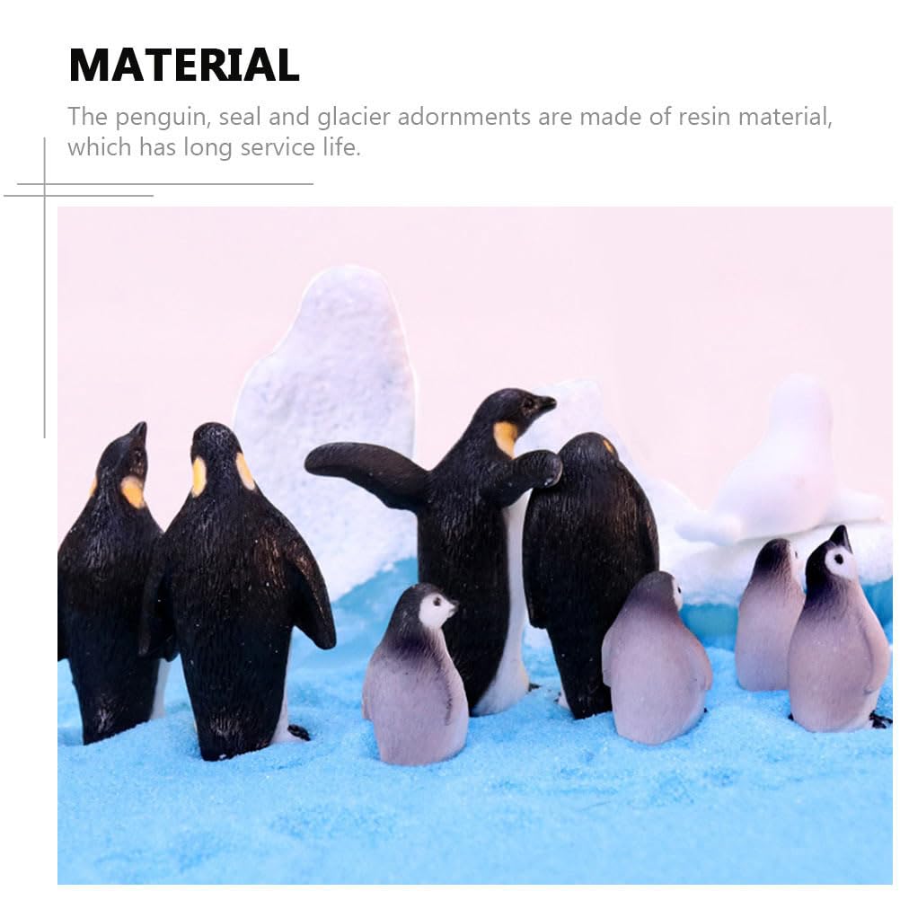 Lurrose Set von 10 Miniatur-Pinguin-Figuren, Langlebiges Harz, Perfekt für Mikro-Landschaften, Heimdekoration und mehr