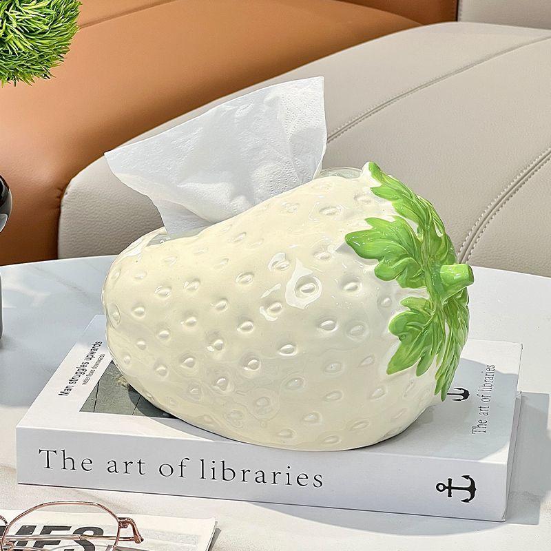 Creative Artificial Strawberry Plastics Tissue Box Art Living Room Extractable Tissue Box Bookcase Entrance Countertop Ornaments