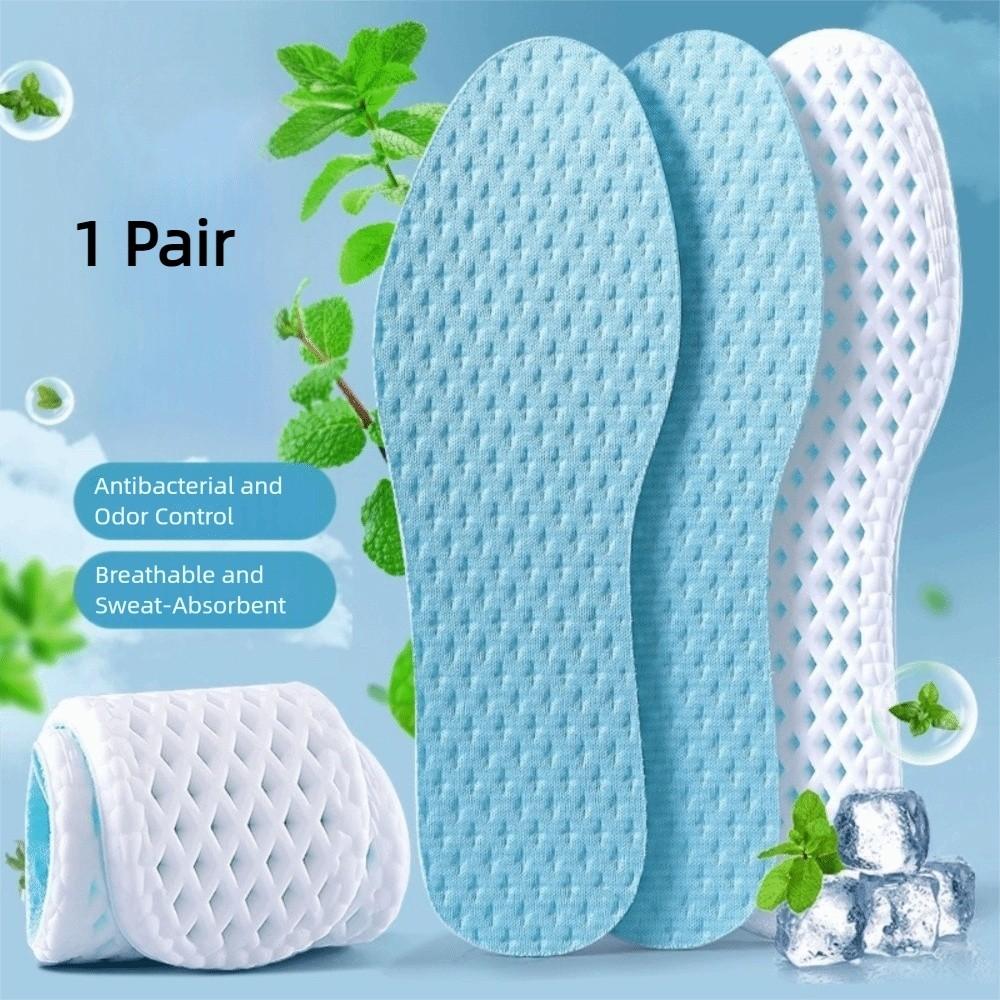 

Soft Shock Absorption Mesh Breathable Insoles Memory Foam Sweat Absorb Shock Absorption High-elasticity Memory Foam Shoes Pads 2.5 синій
