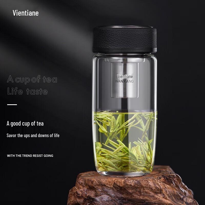 WANXIANG Borosilicate Glass Tea Infuser Office Mug
