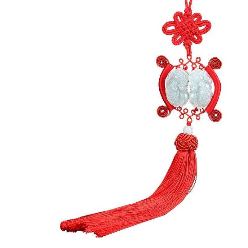 Auto Pendant Bao Ping An Fu Chinese Knot Car Decoration Rear View Mirror Crafts Home