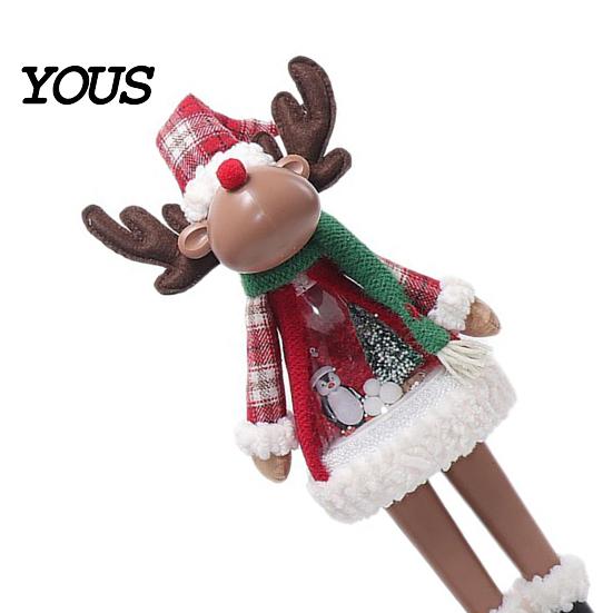 Collectible Christmas Character Statues LED Lighted Figurine, Swirling Glitter Santa Claus Elk Snowman Unique Presents for Friends Decoration