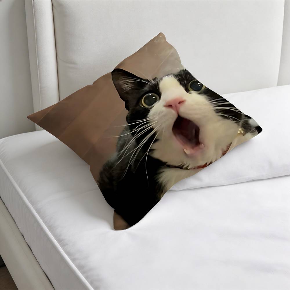 

Funny Cat MeMe Decorative Square Pillow Cover Soft Comfortable Pillow Case Sofa Bed Home Decoration 30x30cm
