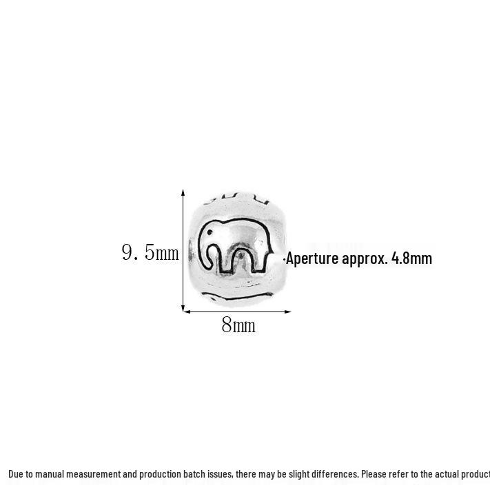 S925 Sterling Silver Elephant Spacer Beads for DIY Bracelets