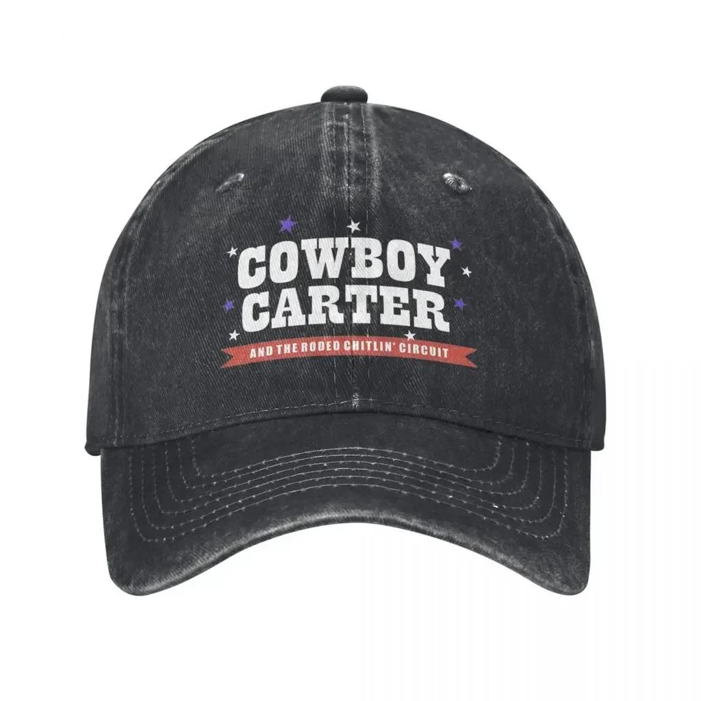 Vintage Cowboy Carter Logo Beyonce Baseballkappe Unisex Stil Used Gewaschen Snapback Hut Outdoor Laufen Golf Passform Hüte Kappe