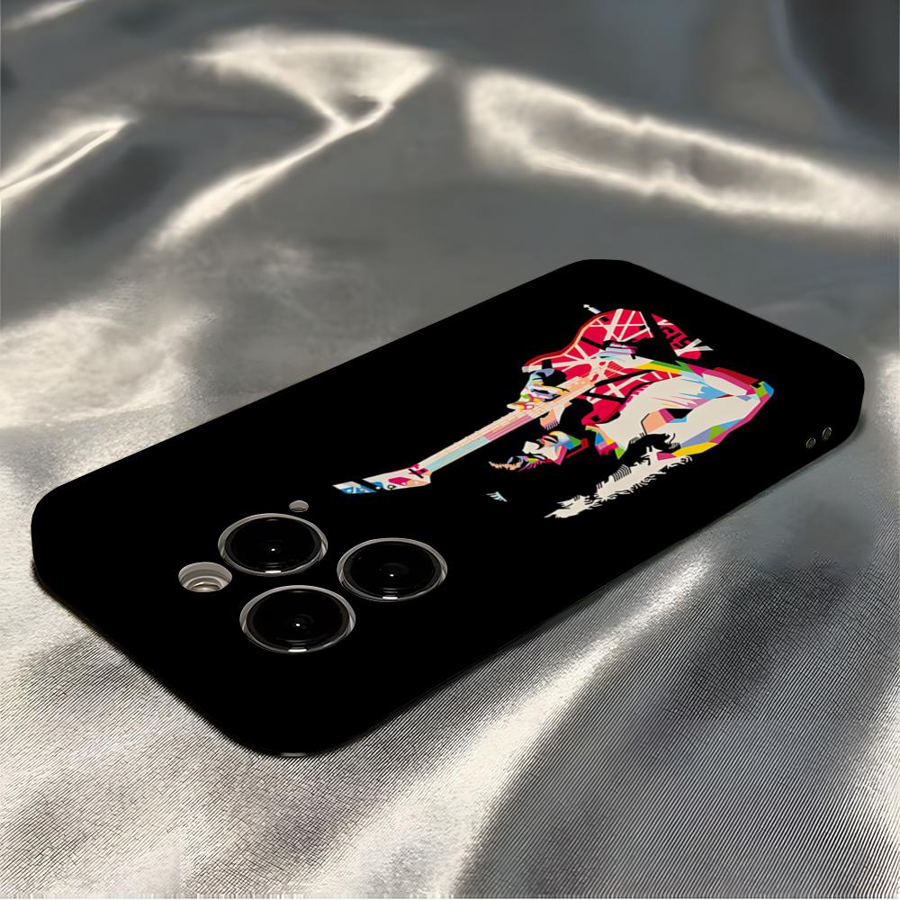 Eddie Van Halen Graphic Guitar Phone Case For Iphone 16 Pro Max 15 Pro 13 14 12 11 8 7 Plus X XR XS Max All Inclusive Cover