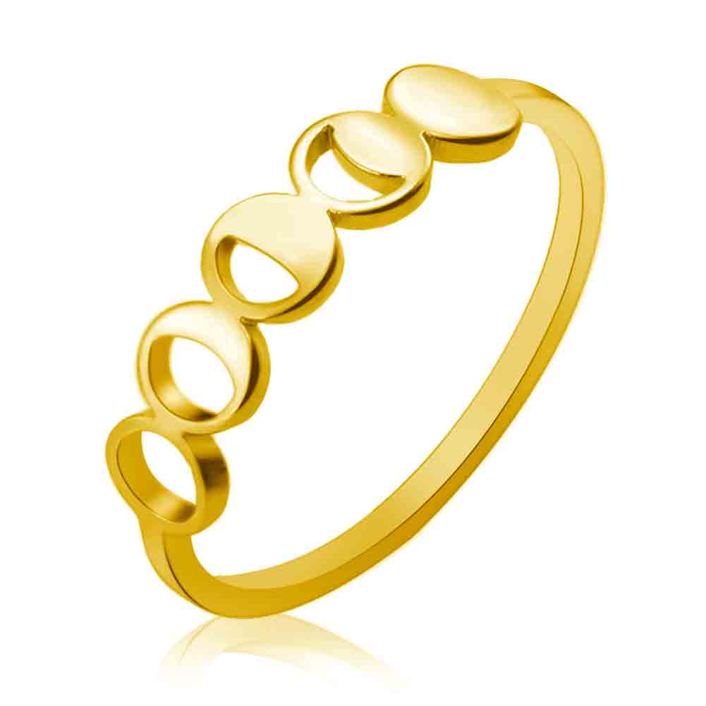 LIKGREAT Lunar Moon Phase Ring Crescent Moon Finger Rings Stainless Steel Minimalist Wedding Band Finger Ring Jewelry for Women