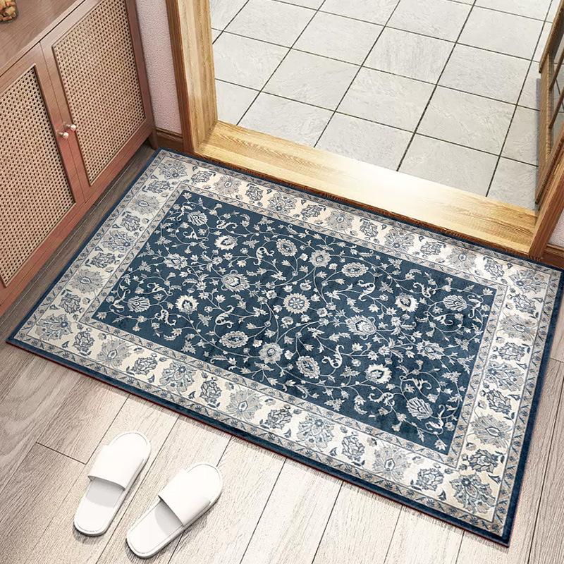 Retro Persian Style Dustproof and Water-Absorbent Door Mat for Entrance, Living Room, and Bathroom