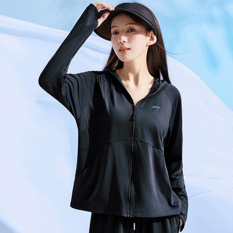 Summer outdoor sunscreen clothing UPF10 + UV protection sunscreen clothing women's hooded jacket light and breathable fishing clothing