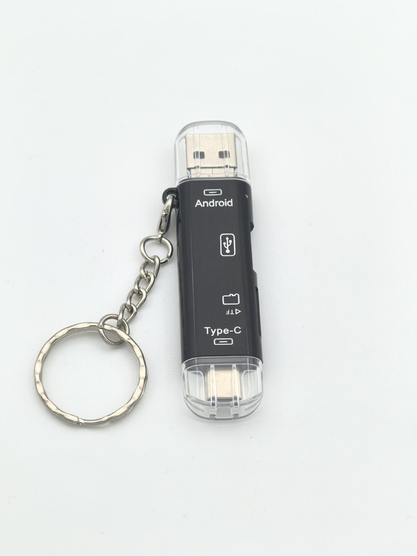 

Картридер 5-в-1 OTG: Type-C, Micro, USB для TF-карты и U-диска - Совместим с телефонами, компьютерами и ноутбуками