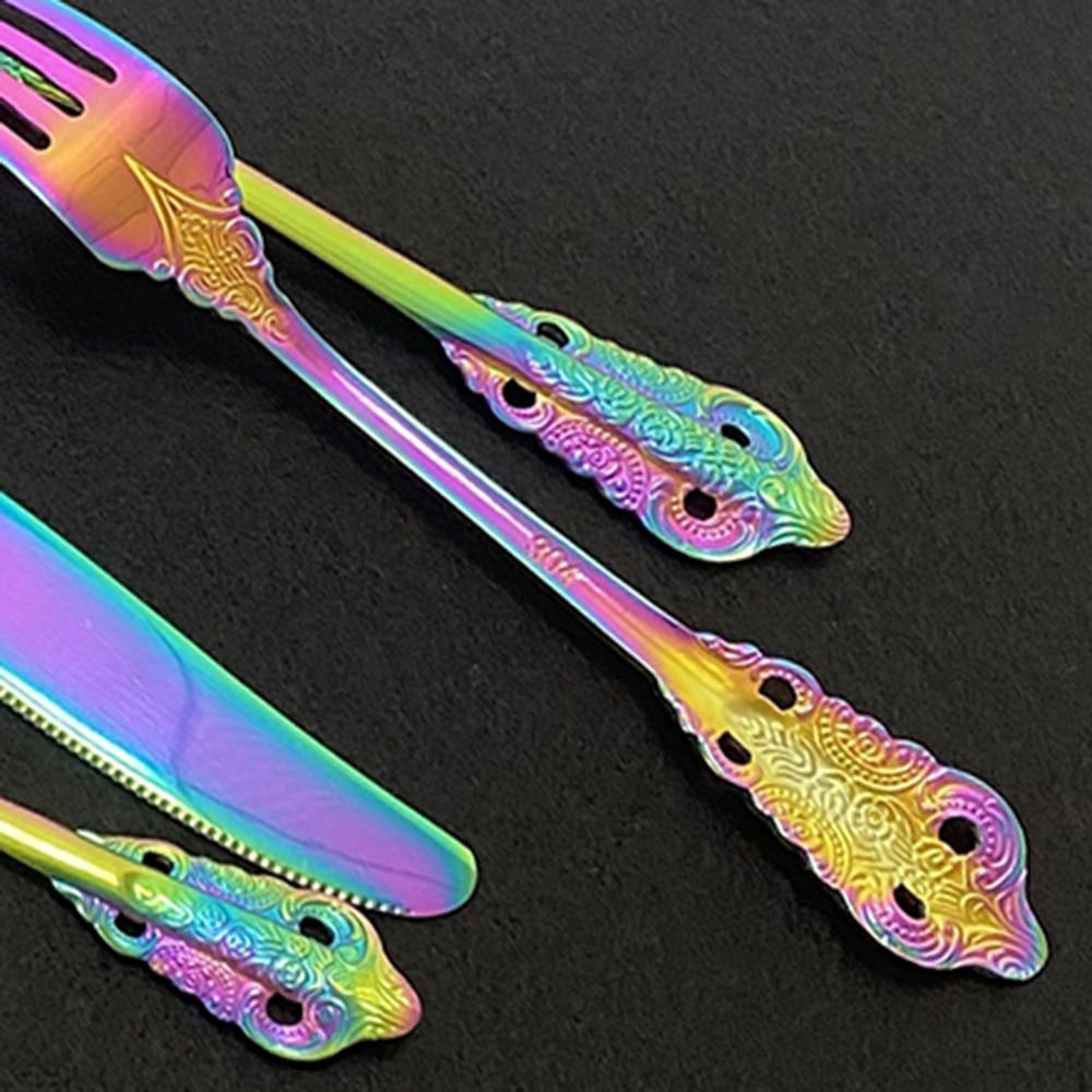 4Pcs Rose Gold Cutlery Set Dinnerware Set 18/10 Stainless Steel Knife Fork Spoon Kitchen Tableware Flatware Wholesale Set