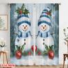 2pcs,2D plane printing Curtains Roller Blinds Cute Snowmen Christmas Scene (3) Polyester (without rod) Festive Use for Living