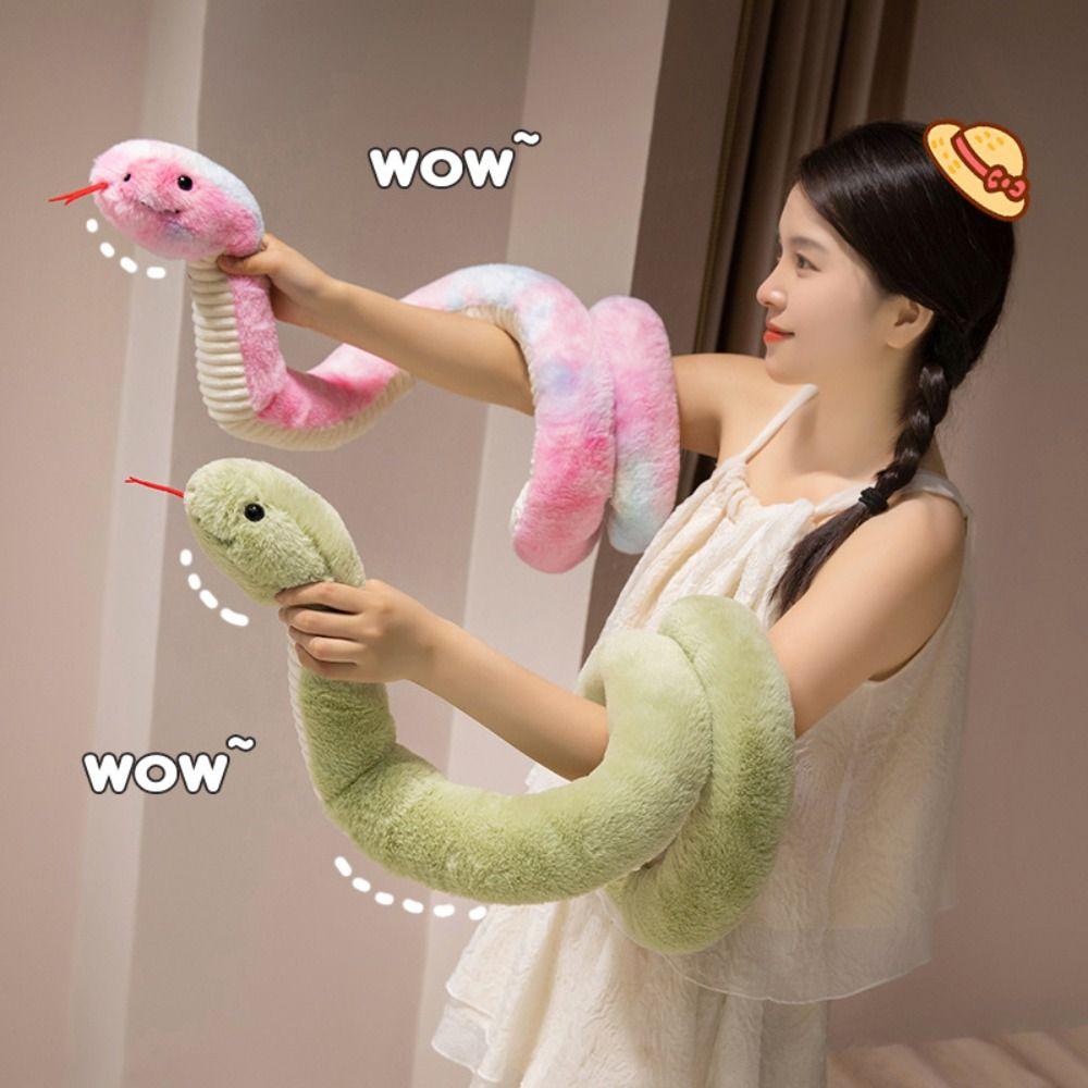 Colorful Boa Plush Doll Sticking Tongue Boa Snake Stuffed Toys Snake Plush Toy Birthday Gift