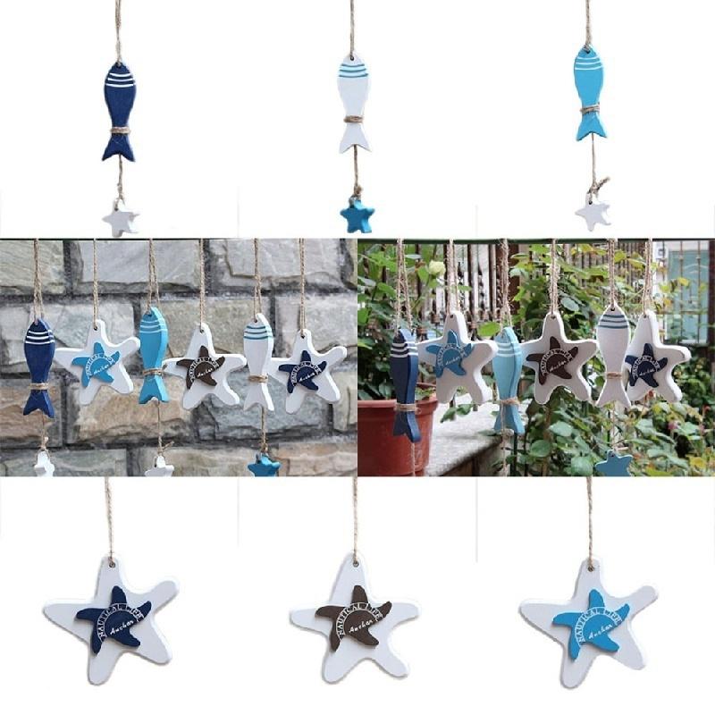 Mediterranean style wooden starfish wall  decoration Home Furnishing Pendant