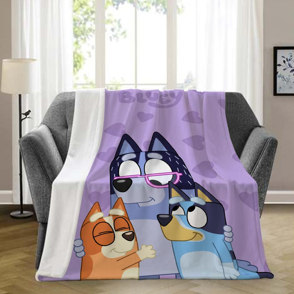 B-bluey-y Nadýchaná deka Estetická Přenosná Domů Cestování Kempování Pohovka Piknik Silná Teplá Flanelová deka