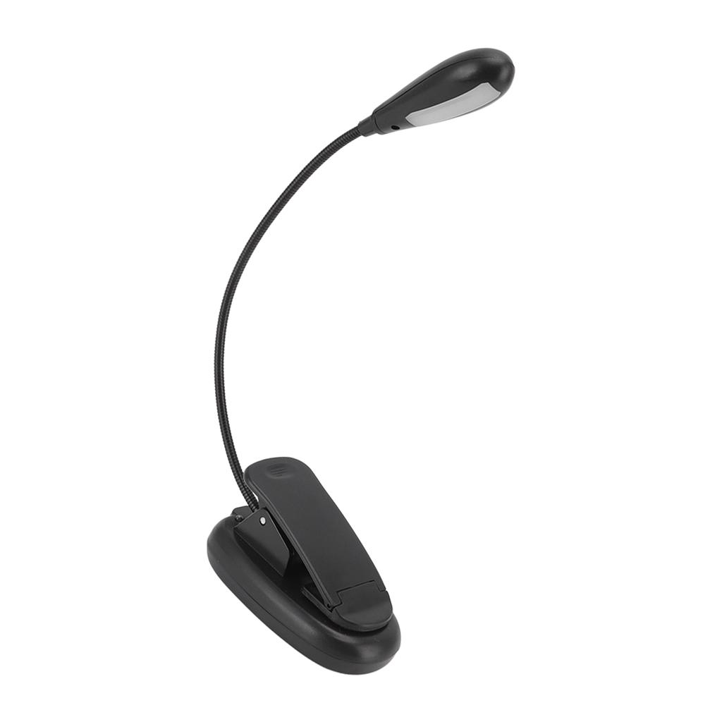 Klemme-lampe Svart 9 Nivåer 7 Lamper Sammenleggbar Fleksibel Svanenhals USB Oppladbar LED Klemme Bord