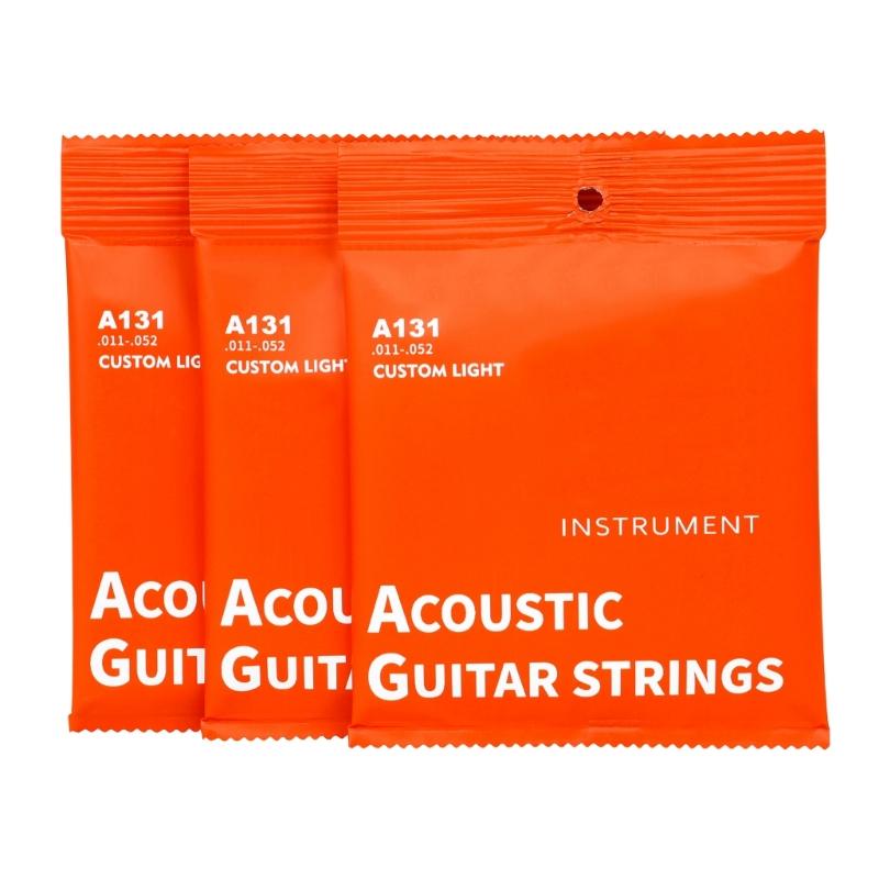 6Pcs 11-52 Folk Guitar Replacement String 6-string Acoustics Guitar Strings Strings Musical Instrument Accessories