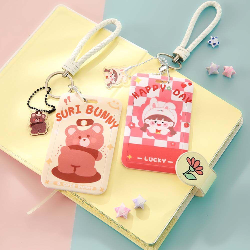

Girls Credit Bank Card Business Bus Tag Keychain Card Cover Badge Case Cartoon Card Holder