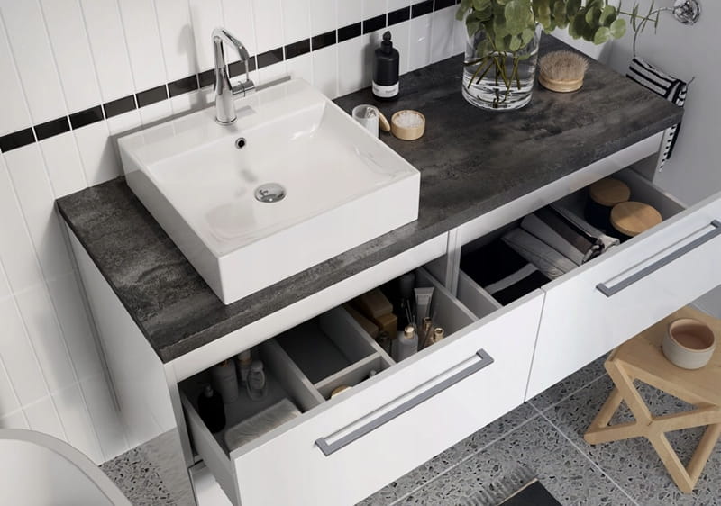 Universal bathroom countertop 60x46cm Black concrete laminated furniture board