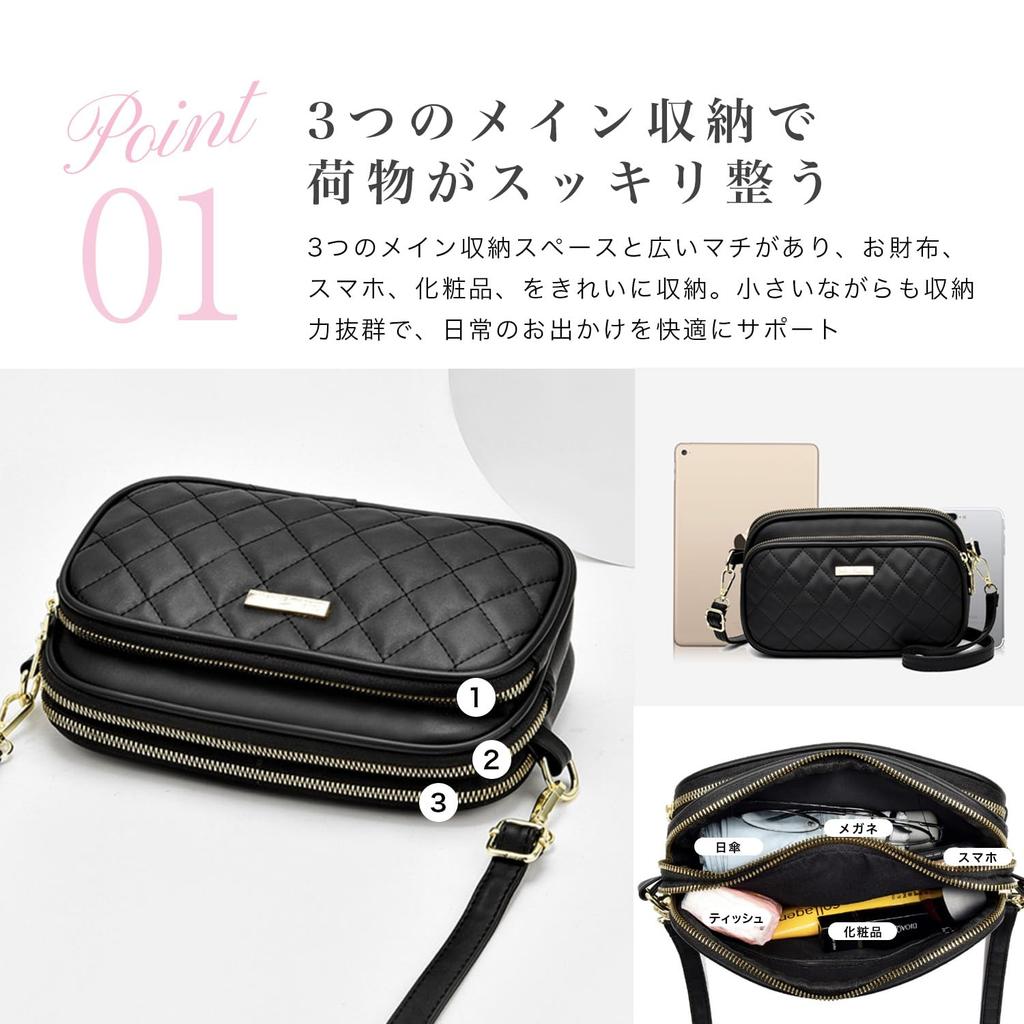 SAMIYU Lightweight Shoulder Bag, Mini Bag, Crossbody Bag, Lightweight, Large Capacity (Pink)