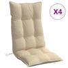 High Back Seat Cushions 4 Pcs Beige Oxford Fabric
