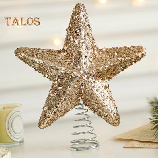 Weihnachtsstern-Baumspitze, glitzernder Stern, Weihnachtsbaumspitze, Dekoration, Kunststoff-Stern-Ornament für Weihnachtsbaum-Dekoration