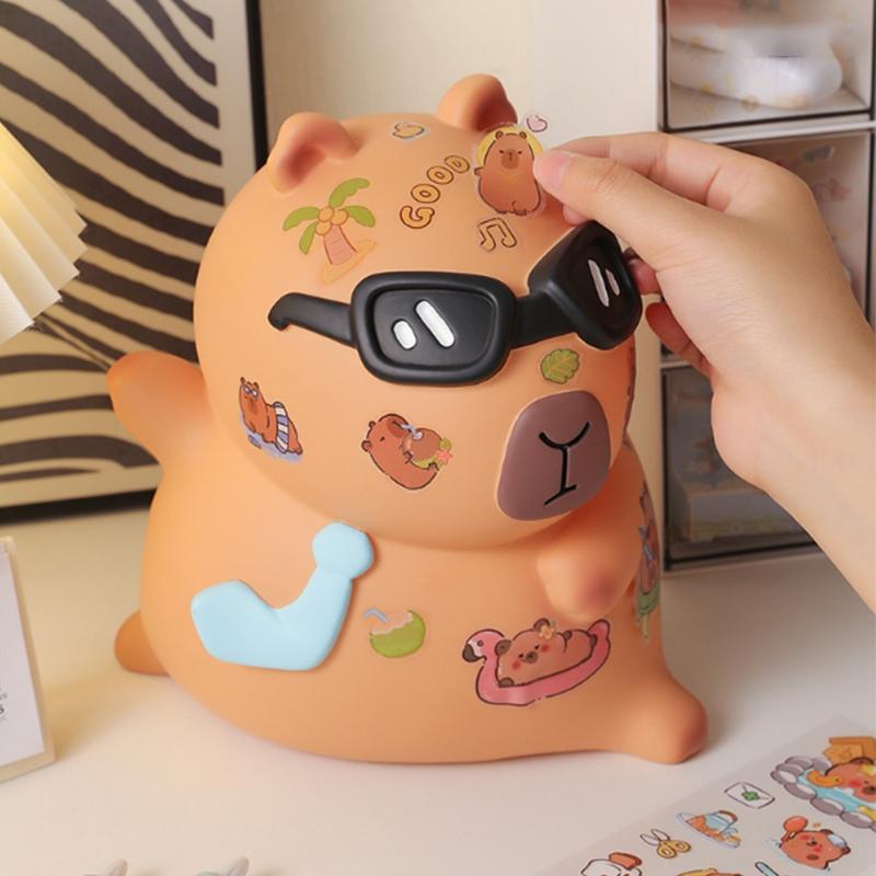 Cute Cartoon Capybara Piggy Bank Large Capacity Guinea Pig Piggy Bank Cash Savings Home Decoration Desktop Crafts Kids Gifts