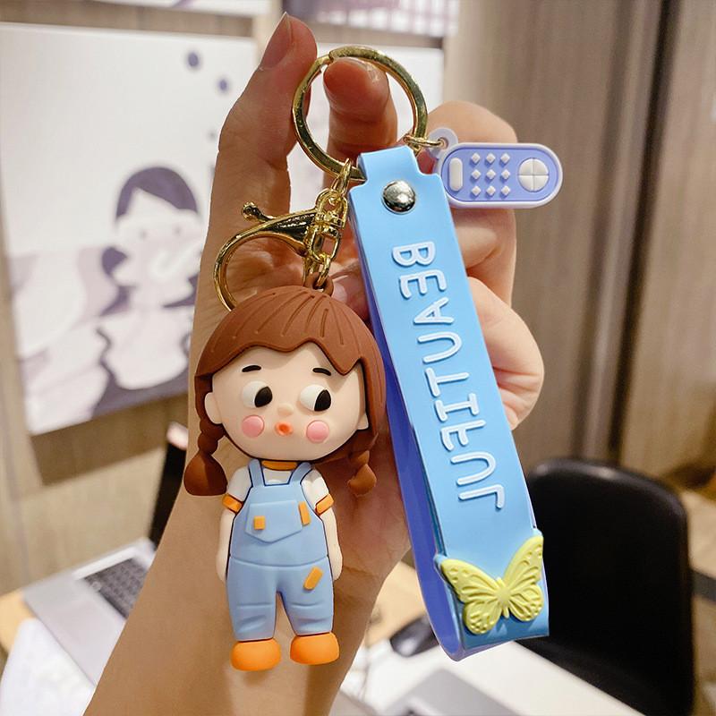 Keychain Doll Cartoon Cute Silicone Key Accessory Multicolor Idea Gift