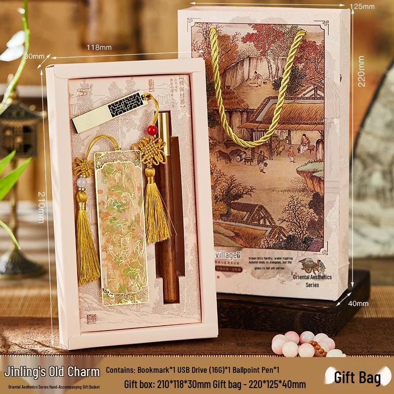 Dunhuang Jinling Series Metal Bookmark & Book Clip Gift Set