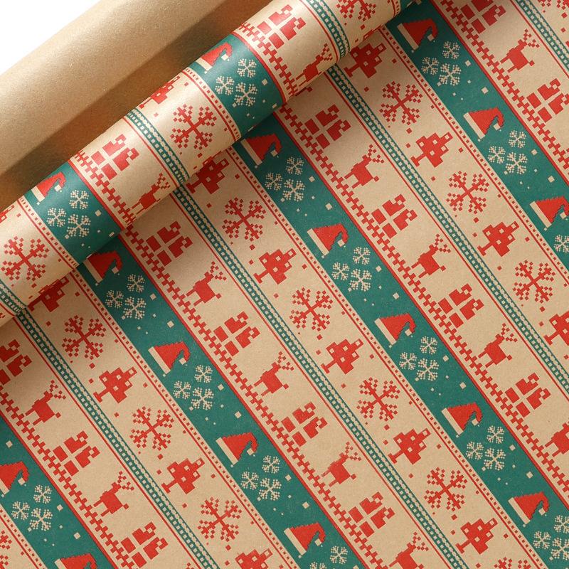 Holiday Wrapping Paper Holiday-Themed Kraft Gift Wrap Gift Packaging Paper Decorative Christmas Wrapping Paper For Birthday