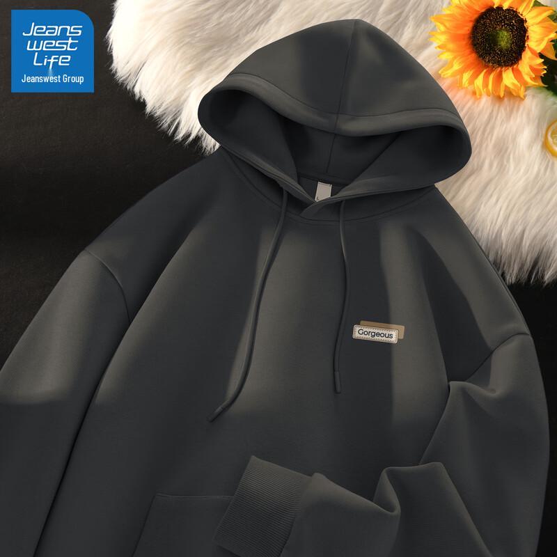 JEANSWEST LIFE Men's American Retro Hooded Pullover Sweatshirt