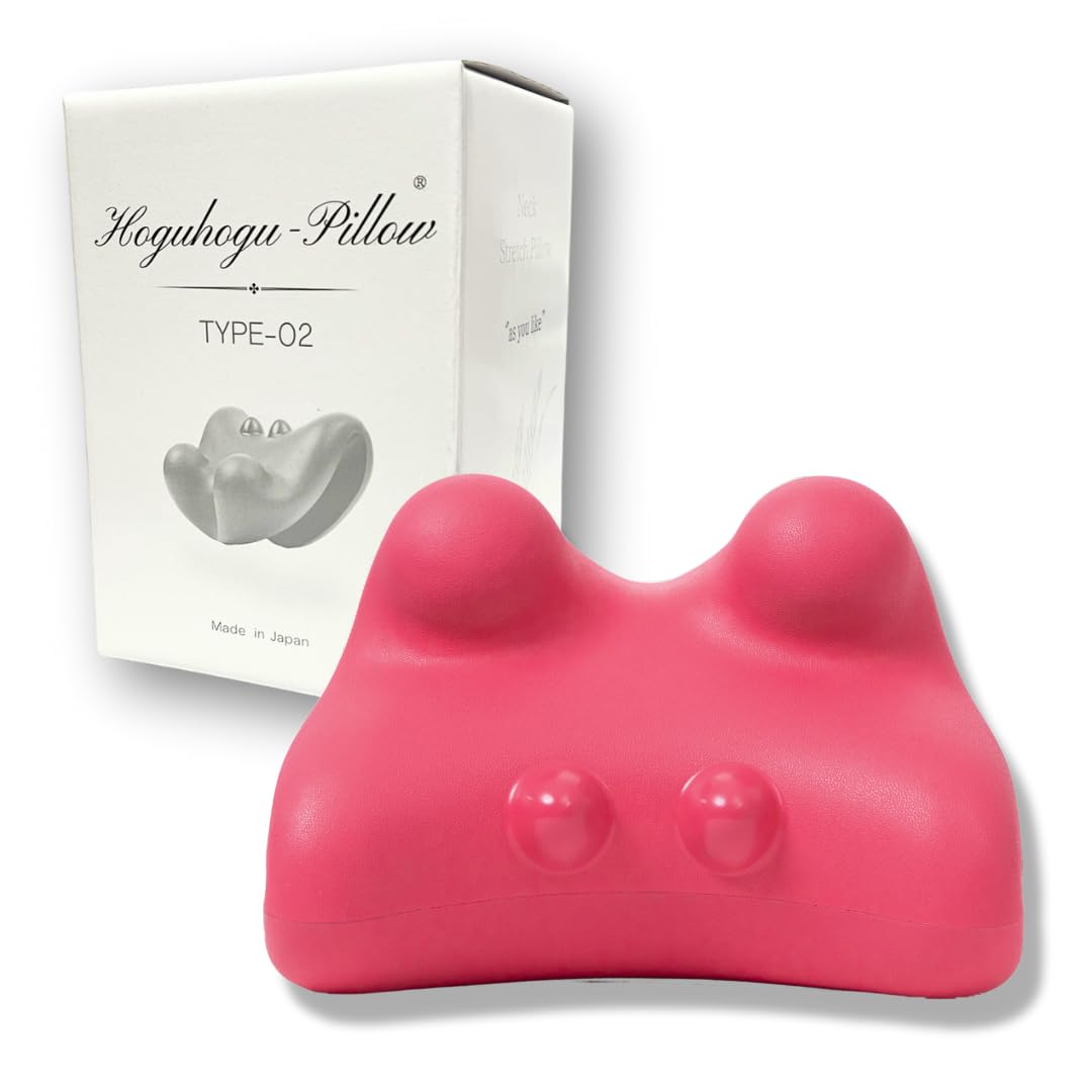 

[Hoguhogu Pillow] Type-02 (Pink) [New Model Featured in the June Issue of LDK Magazine] Neck Care Pillow, Supports, Presses, and Stretches the Neck,